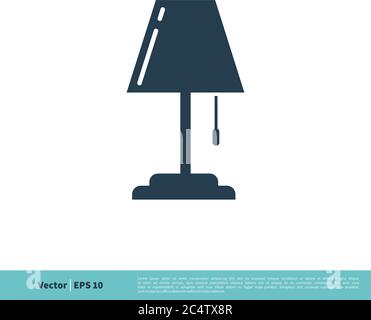 Tischlampe Symbol Vektor Logo Vorlage Illustration Design. Vektor EPS 10. Stock Vektor