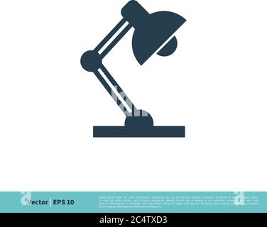 Desktop-Lampe Symbol Vektor Logo Vorlage Illustration Design. Vektor EPS 10. Stock Vektor