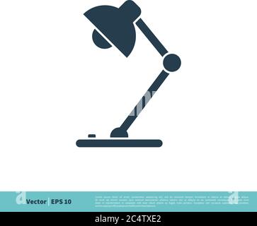 Desktop-Lampe Symbol Vektor Logo Vorlage Illustration Design. Vektor EPS 10. Stock Vektor