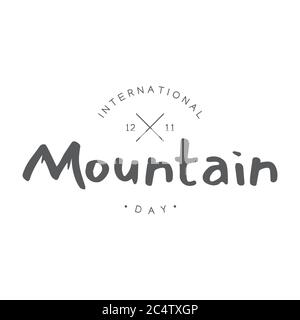 Einfaches Design Emblem International Mountain Day Brief. Emblem des internationalen Bergtags. Vektorgrafik EPS.8 EPS.10 Stock Vektor