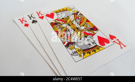 Drei Könige aus einem Kartenspiel. Stockfoto