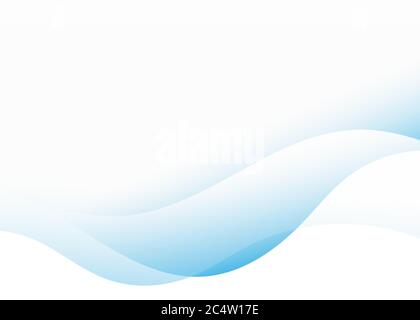 Hellblaue Linien Welle minimal abstrakt subtil 3d Papier Vektor weißen Hintergrund Illustration. Stock Vektor