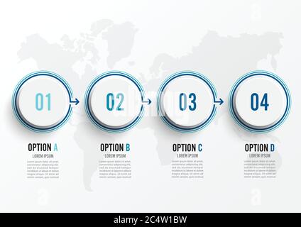 Abstrakte Elemente der Grafik Infografik Vorlage mit Etikett, integrierte Kreise. Geschäftskonzept mit 4 Optionen. Für Inhalt, Diagramm, Flussdiagramm, Schritt Stock Vektor