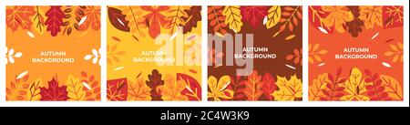 Herbsthintergrund Herbstblätter für Banner, Poster und Werbung Stock Vektor