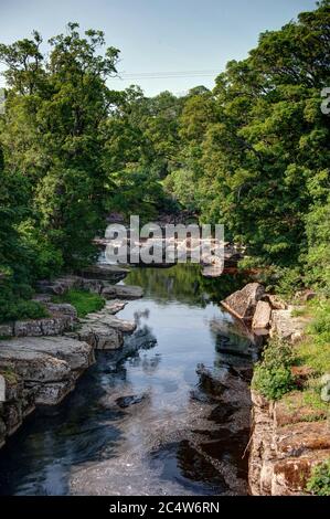 Treffen der Gewässer, Fluss Tees und Fluss Greta, Grafschaft Durham Stockfoto