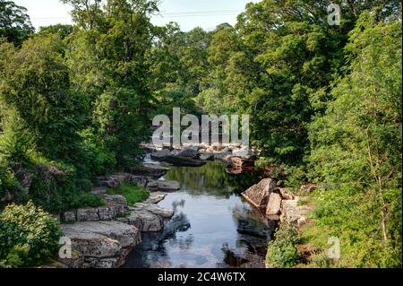 Treffen der Gewässer, Fluss Tees und Fluss Greta, Grafschaft Durham Stockfoto