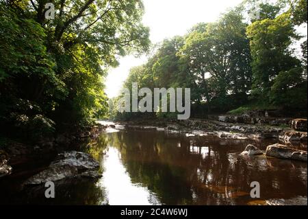 Treffen der Gewässer, Fluss Tees und Fluss Greta, Grafschaft Durham Stockfoto