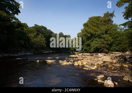 Treffen der Gewässer, Fluss Tees und Fluss Greta, Grafschaft Durham Stockfoto