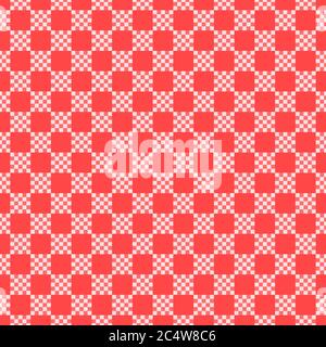 Karomuster Nahtloses Muster. Rot und weiß. Küche Schach Textur Print-Design. Vektorgrafik Stock Illustration Hintergrund. Stock Vektor