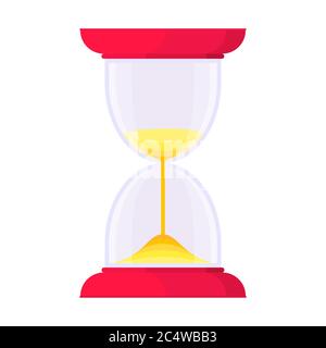 Hourglass Symbol Zeichen flach Stil Design Vektor Illustration isoliert auf weißem Hintergrund. Stock Vektor