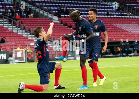 Kopenhagen, Dänemark. Juni 2020. Lasse Vibe (26) des FC Midtjylland erzielt im 3F Superliga-Spiel zwischen dem FC Kopenhagen und dem FC Midtjylland in Telia Parken 0-2 Punkte. (Foto Kredit: Gonzales Foto/Alamy Live News Stockfoto