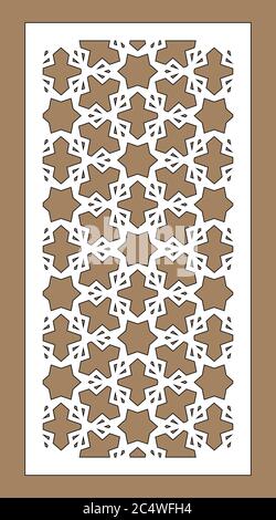 Laser Cut dekoratives Vektor Panel Set. Jali Design, cnc Dekor, Innenarchitektur. Islamisches, arabisches Laserschneiden. Stock Vektor