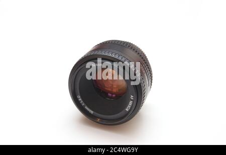 Nikkor AF 50 mm f1,8 Objektiv für Nikon DSLR-Kameras Stockfoto