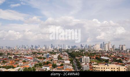 Panorama der Stadt Jakarta - der Hauptstadt Indonesiens. Stockfoto