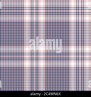 Pink Navy Glen Plaid strukturiertes nahtloses Muster für Mode-Textilien und Grafiken Stockfoto