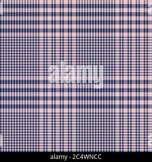 Pink Navy Glen Plaid strukturiertes nahtloses Muster für Mode-Textilien und Grafiken Stockfoto
