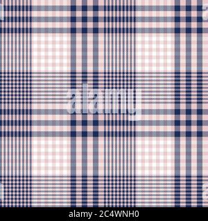 Pink Navy Glen Plaid strukturiertes nahtloses Muster für Mode-Textilien und Grafiken Stockfoto