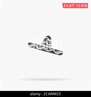 Großer mexikanischer Hut, Sombrero flache Vektor-Ikone. Handgezeichnete Design-Illustrationen. Stock Vektor