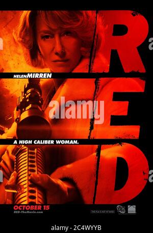 RED (2010) Regie: Robert Schwentke und mit Helen Miren als Victoria, die 'R.E.D.' ist - Ruhestand extrem gefährlich, basierend auf dem DC Comic Buch. Stockfoto