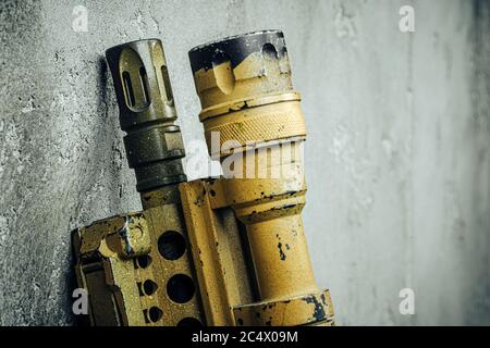 Moderne Waffenserie. US Army Sturmgewehr, Nahaufnahme. Stockfoto