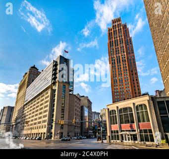 Historische Gebäude in Downtown Detroit, Michigan Stockfoto