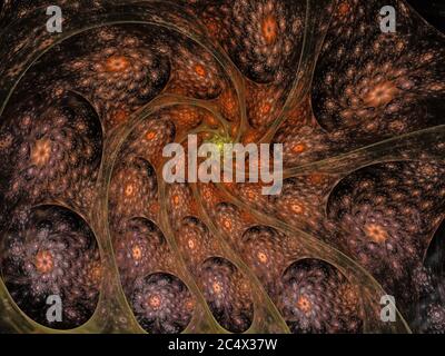 Abstrakte Ammonit Flamme Fraktale Kunst Stockfoto
