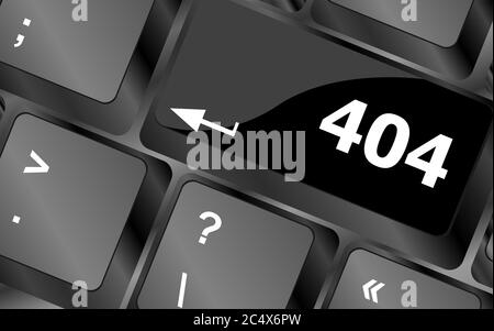 404-Code-Taste auf die Tasten der Tastatur Stockfoto