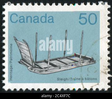 KANADA - UM 1983: Stempel gedruckt von Kanada, zeigt Artefakt, um 1983 Stockfoto