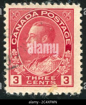 Kanada - ca. 1911: Briefmarke gedruckt von Kanada, zeigt König George V, ca. 1911 Stockfoto