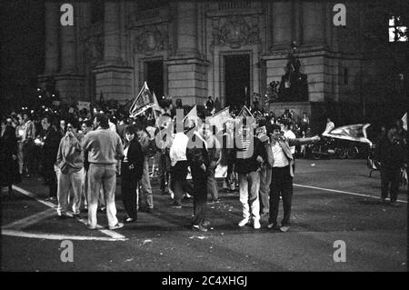 Beschäftigung Studentenstreik an der Universität Sofia. Juni 1990. Sofia, Bulgarien Stockfoto