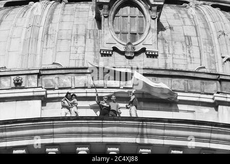 Beschäftigung Studentenstreik an der Universität Sofia. Juni 1990. Sofia, Bulgarien Stockfoto