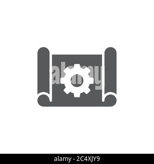 Symbol für Vektorsymbol für Projektmanagement auf weißem Hintergrund isoliert Stock Vektor