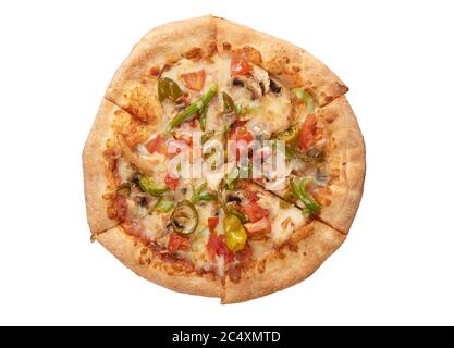 Italienische Käse Pizza isoliert auf weiß mit Clipping Pfad Stockfoto