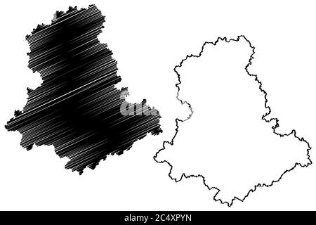 Departamento Haute-Vienne (Frankreich, Frankreich, Frankreich, Region Nouvelle-Aquitaine) Karte Vektorgrafik, Skizze Haute Vienne Karte Stock Vektor