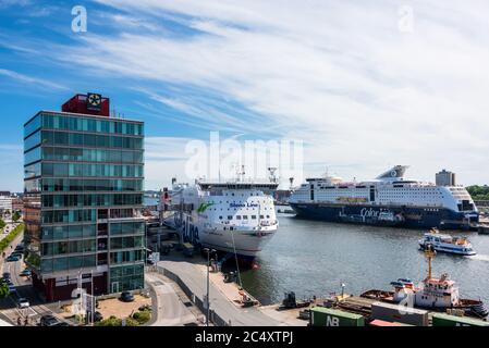 Kiel, Norwegerfähre der Color Line die Color Fantasy in Kiel am Norwegen Kai nach ca. 3 Monate Corona-Pause Stockfoto