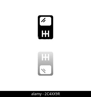 MP3-Player. Schwarzes Symbol auf weißem Hintergrund. Einfache Illustration. Symbol Für Flachen Vektor. Spiegelungsschatten. Kann in Logo, Web, Mobile und UI verwendet werden Stock Vektor