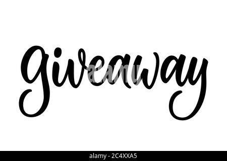 Werbegeschenk Kalligraphie Schriftzug isoliert auf weißem Hintergrund. Typografie handgeschriebenes Design-Element für Banner, Flyer, Poster, Label oder Tag. Von Hand gezeichnet Stock Vektor