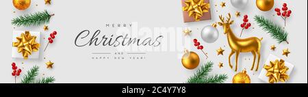 Horizontales Weihnachtsbanner. Stock Vektor