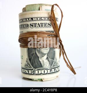 Rolle von Dollar-Banknoten Stockfoto