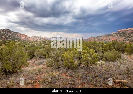 Landschaftlich schöner Blick über den Palo Duro Canyon State Park, Texas Stockfoto