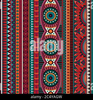 Abstrakter Vektor Tribal Ethnische nahtlose Muster Stock Vektor