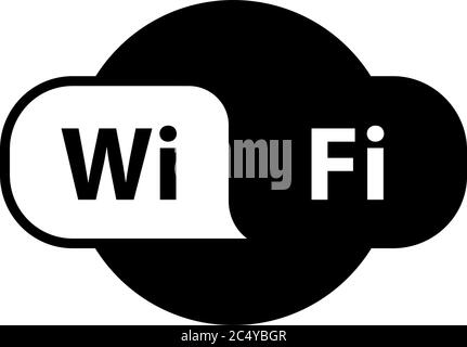 WiFi Logo Zone Lage Wireless Internet Signal flach - für Lager, Symbol. Stock Vektor