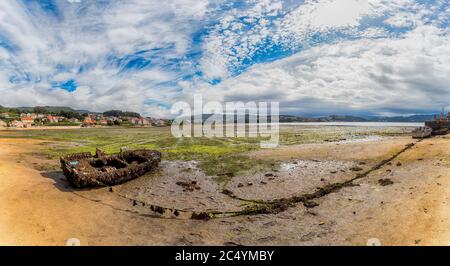 Fischerdorf Combarro. Tourismus in Galicien. Die schönsten Plätze in Spanien. Stockfoto