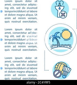 Strand Sicherheitstipps Konzept Symbol mit Text Stock Vektor