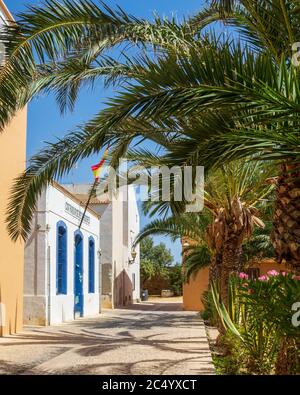 Straßen der Insel Tabarca in der Provinz Alicante, Spanien. Stockfoto