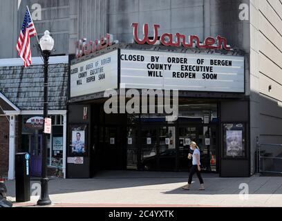 Coronavirus Lockdown Kino Schließung, Ridgewood, NJ Frühjahr 2020 Stockfoto