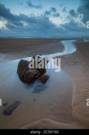 Rockpools in Sandymouth Bay North Cornwall Stockfoto