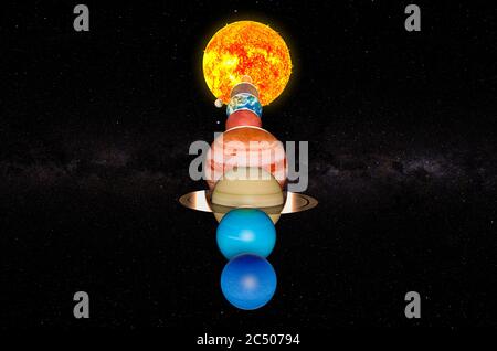 Parade der Planeten, appulse. 3D-Rendering Stockfoto
