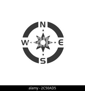 Kompass. Windrose Schild. Isoliertes Symbol. Wetter und Karte Glyphe Vektor Illustration Stock Vektor