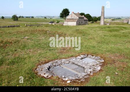 Alte Minenhaft bei der Magpie Mine im Derbyshire Peak District Stockfoto